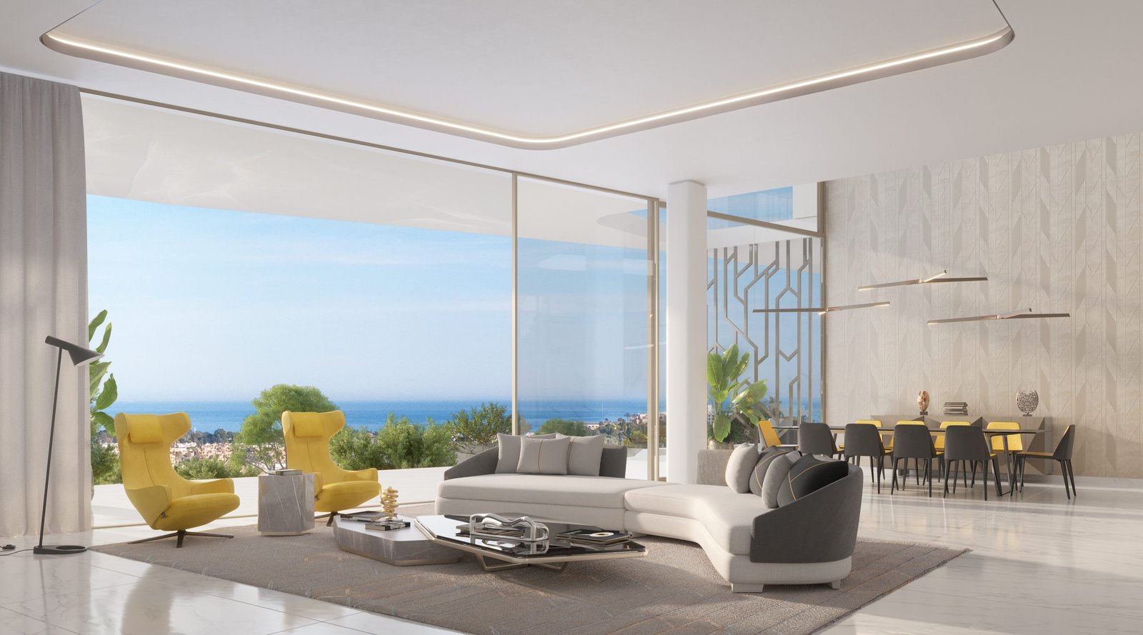 Zafiro · living & dining (render)